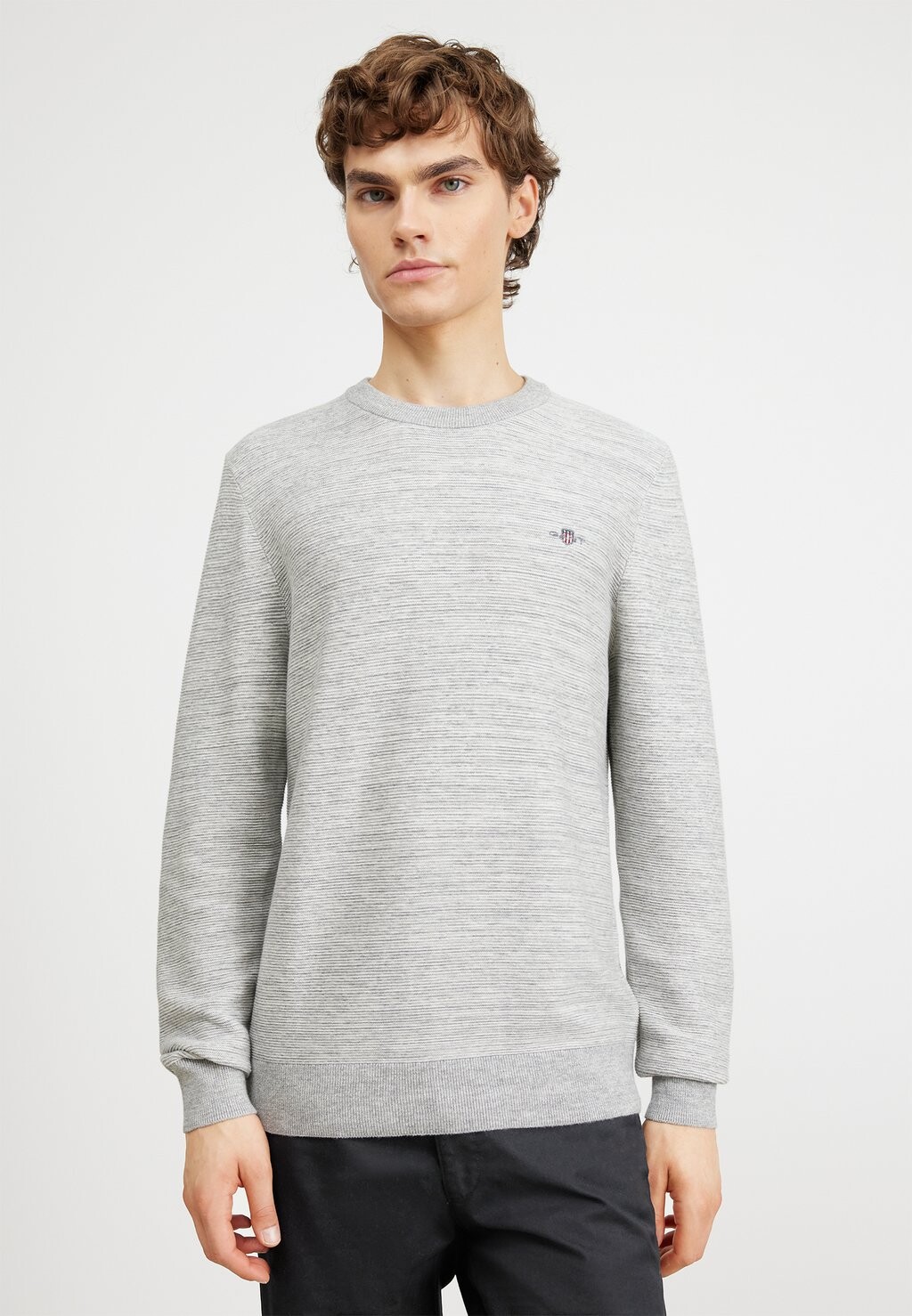 

Свитер 2TONE C-NECK GANT, серый меланж