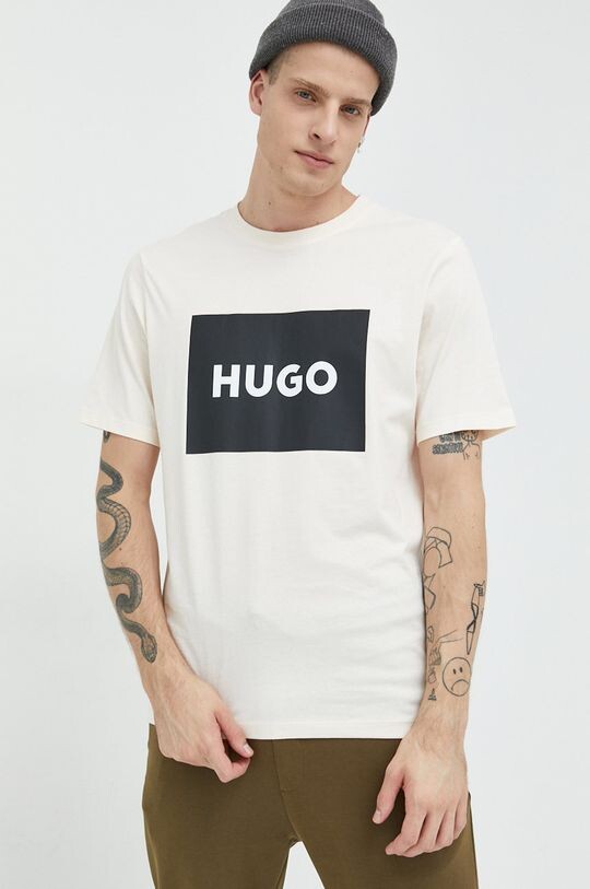 

Хлопковая футболка Hugo, оранжевый