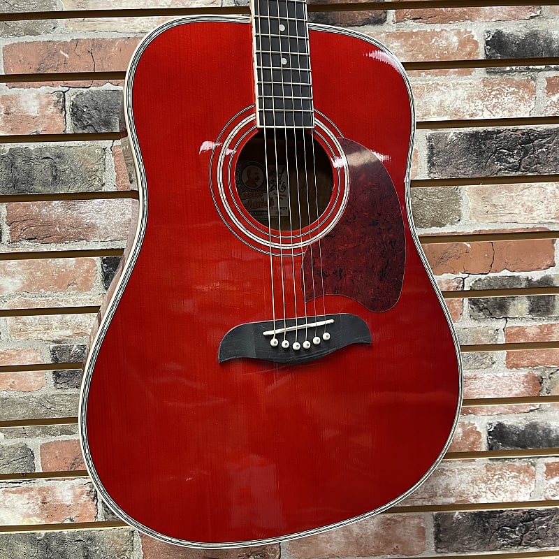 цена Акустическая гитара Oscar Schmidt OG2TR Dreadnaught Transparent Red