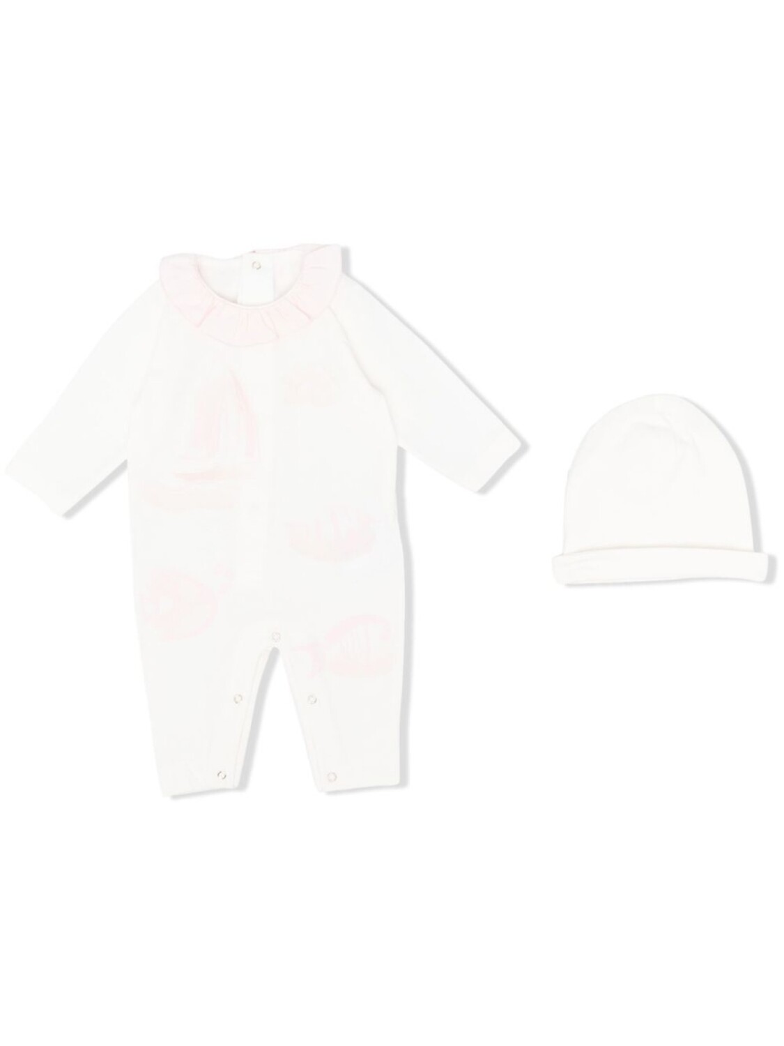 

Комплект для новорожденного с принтом и оборками Roberto Cavalli Junior, белый