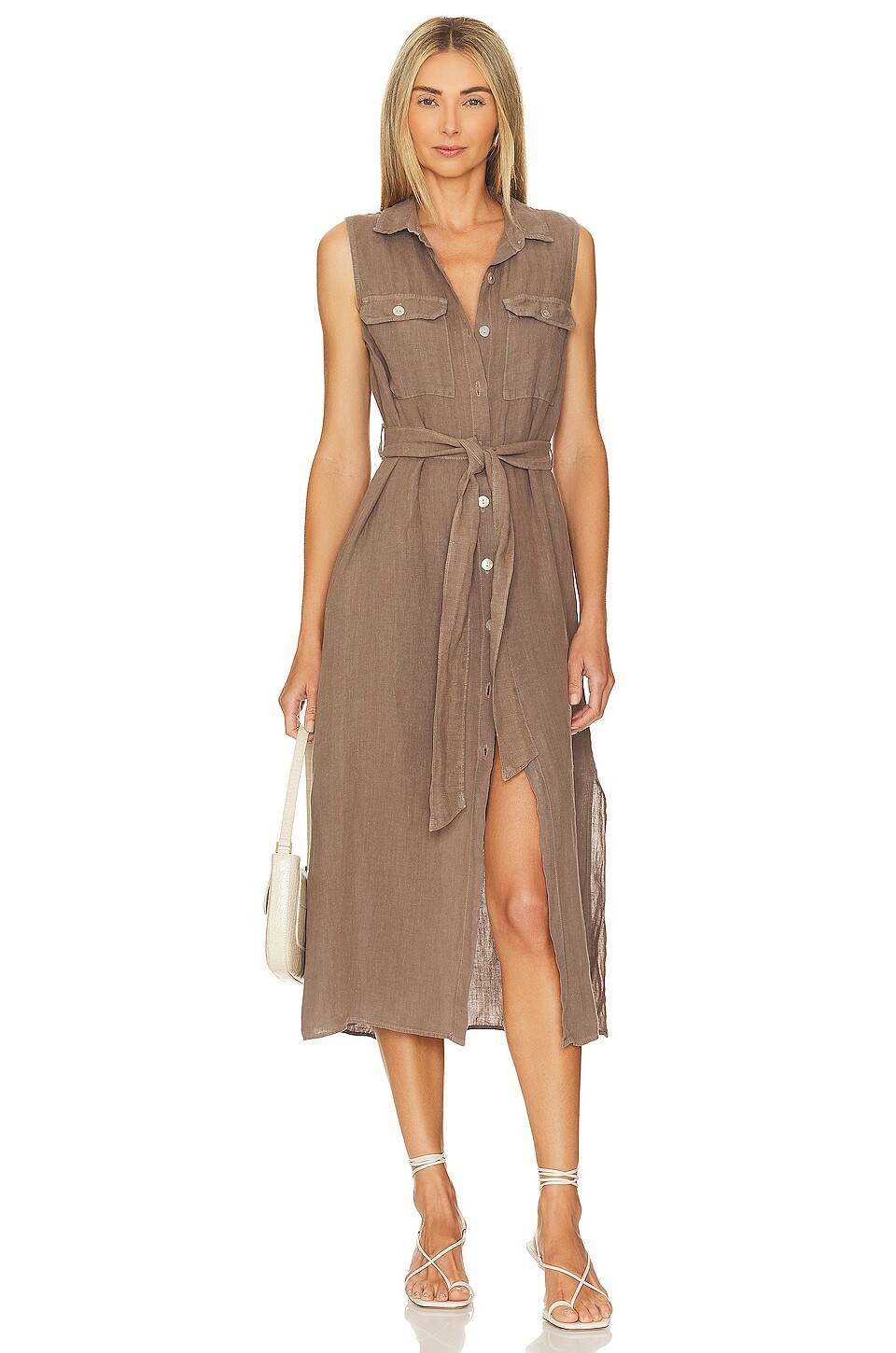 

Платье Bella Dahl Sleeveless Utility Duster, цвет Coastal Fog