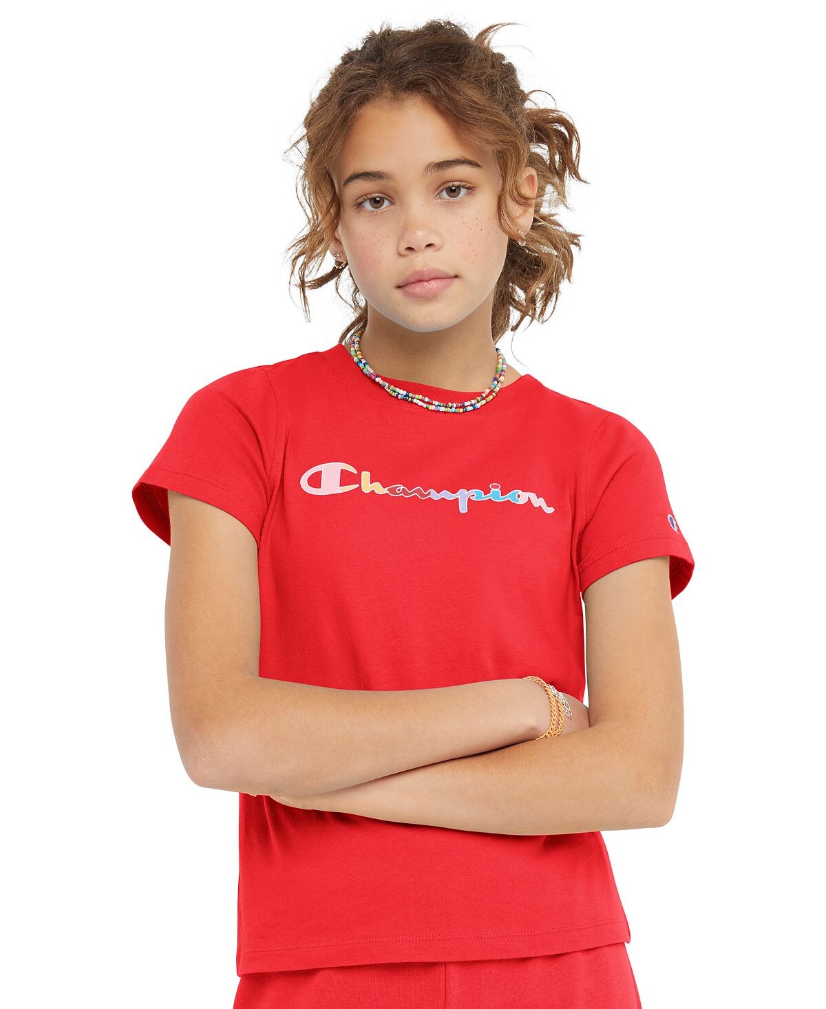 

Футболка с короткими рукавами и надписью Little Girls Champion