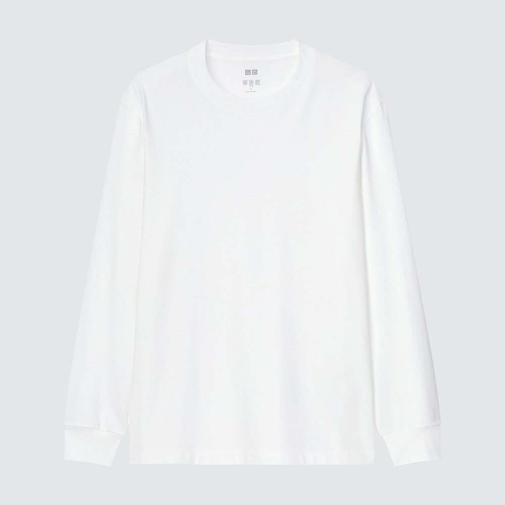 

Футболка Uniqlo AIRism унисекс из смесового хлопка с круглым вырезом, белый