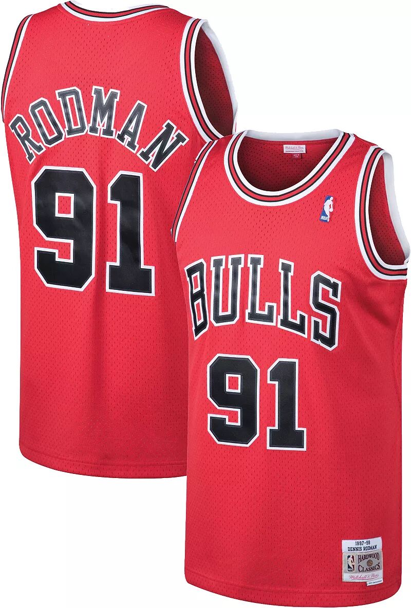 Мужская майка Mitchell & Ness Chicago Bulls Dennis Rodman № 91 Swingman