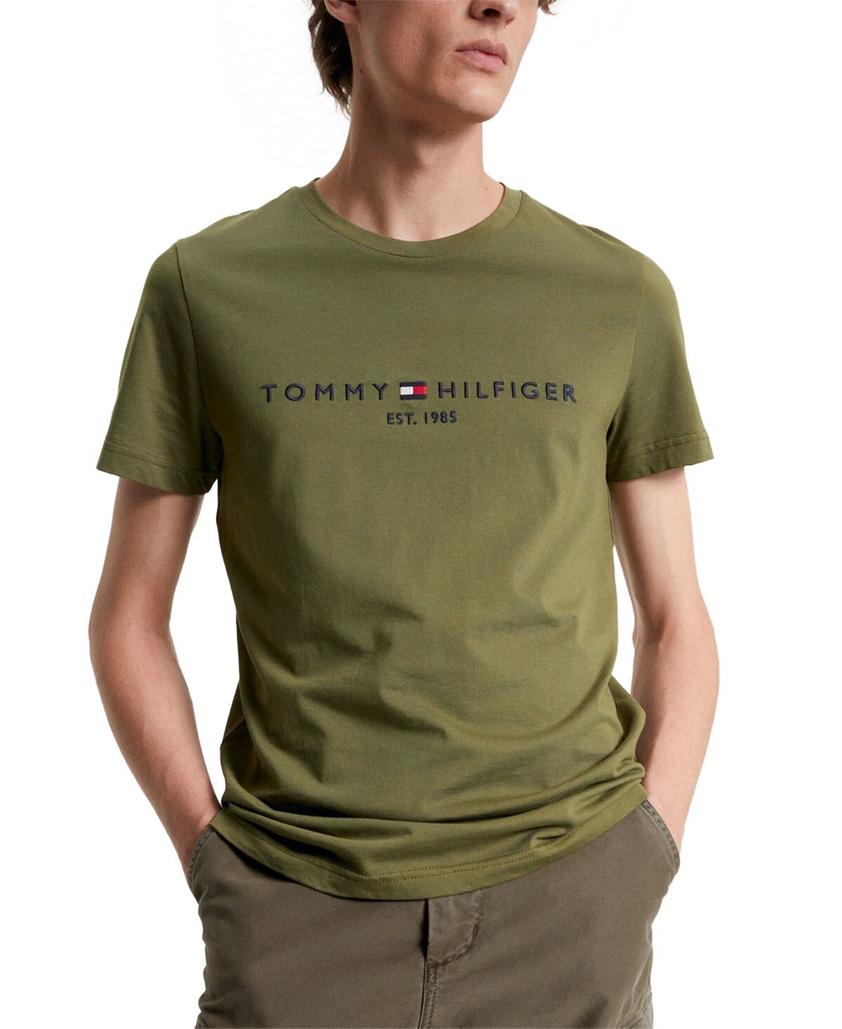 

Мужская футболка с круглым вырезом с вышитым логотипом Tommy Hilfiger