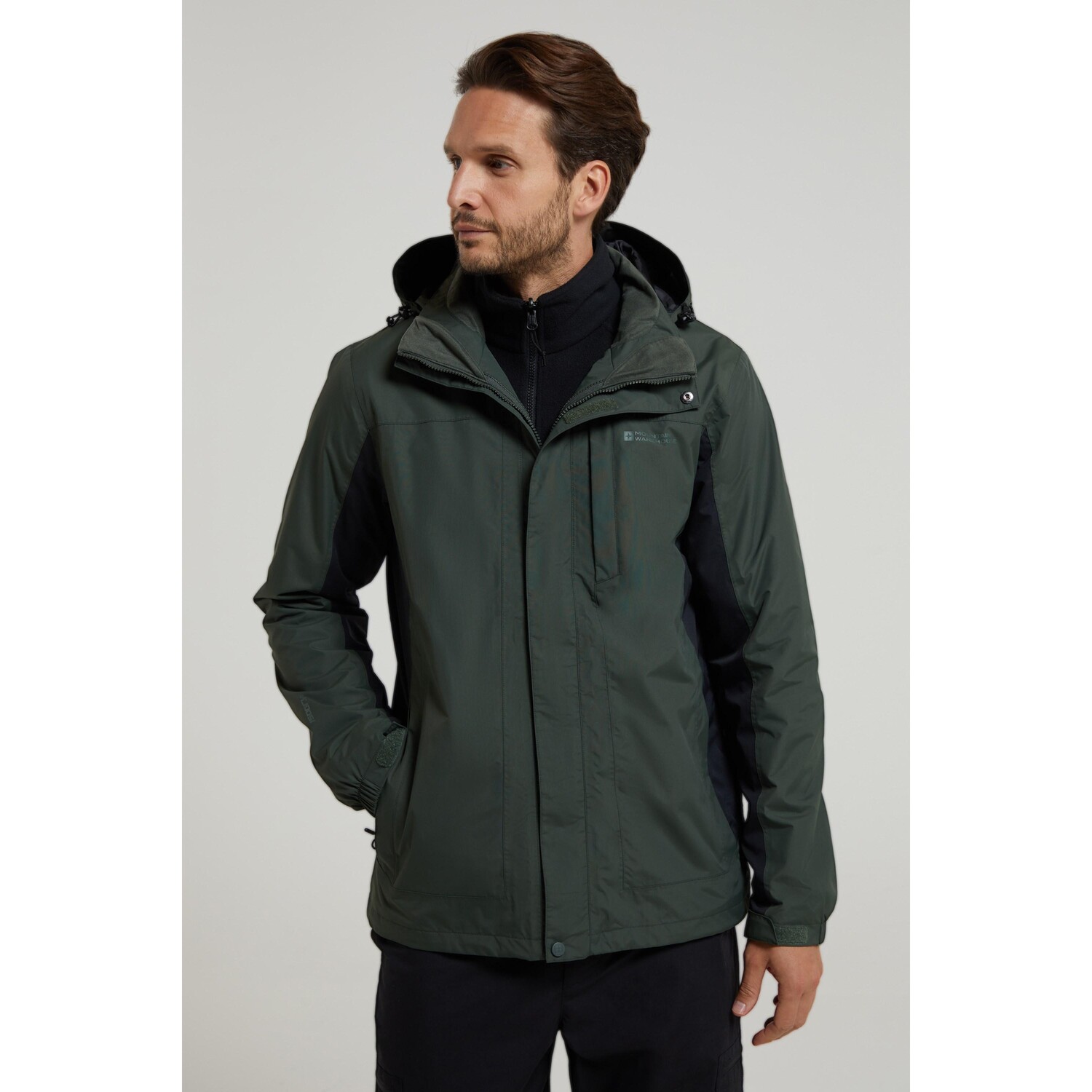 

Водонепроницаемая куртка thunderstorm 3 в 1 Mountain Warehouse, хаки