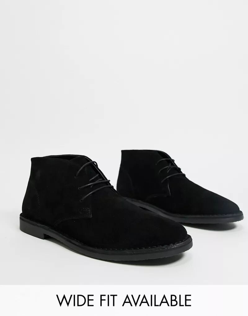 Черные замшевые ботинки на шнуровке ASOS