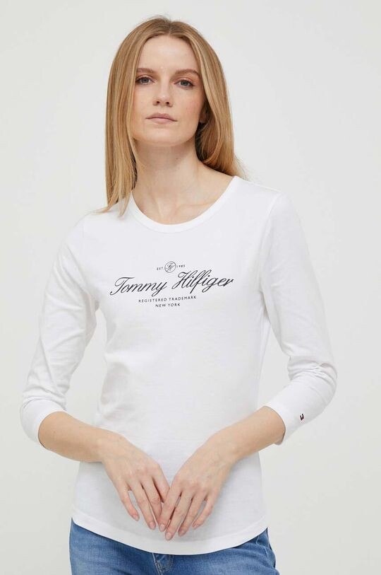 

Хлопковая рубашка с длинными рукавами Tommy Hilfiger, белый