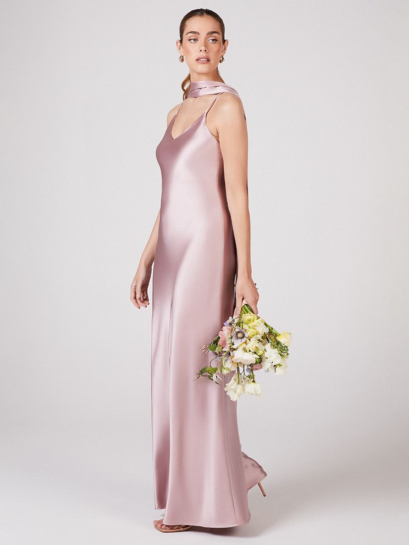 цена Атласное платье-комбинация Rewriting Brooklyn, розовое
