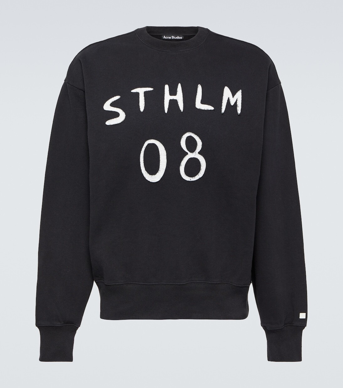 

Толстовка из хлопкового джерси с вышивкой Acne Studios, серый
