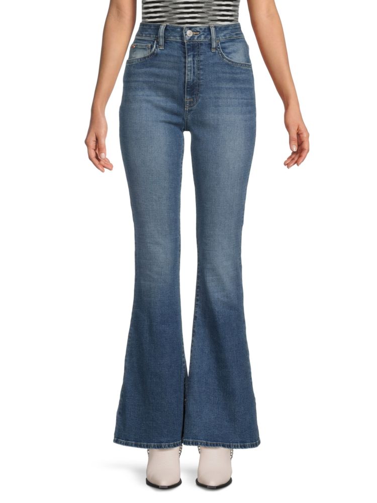 цена Расклешенные джинсы Heidi с высокой посадкой Hudson, синий