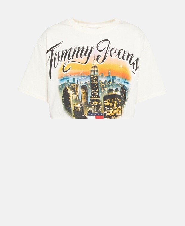

Укороченный лонгслив Tommy Hilfiger, шерсть белый