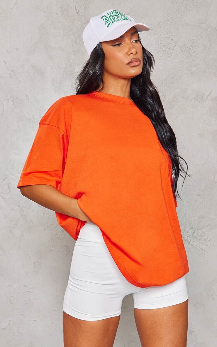 

PrettyLittleThing Красная хлопковая футболка оверсайз, Красный
