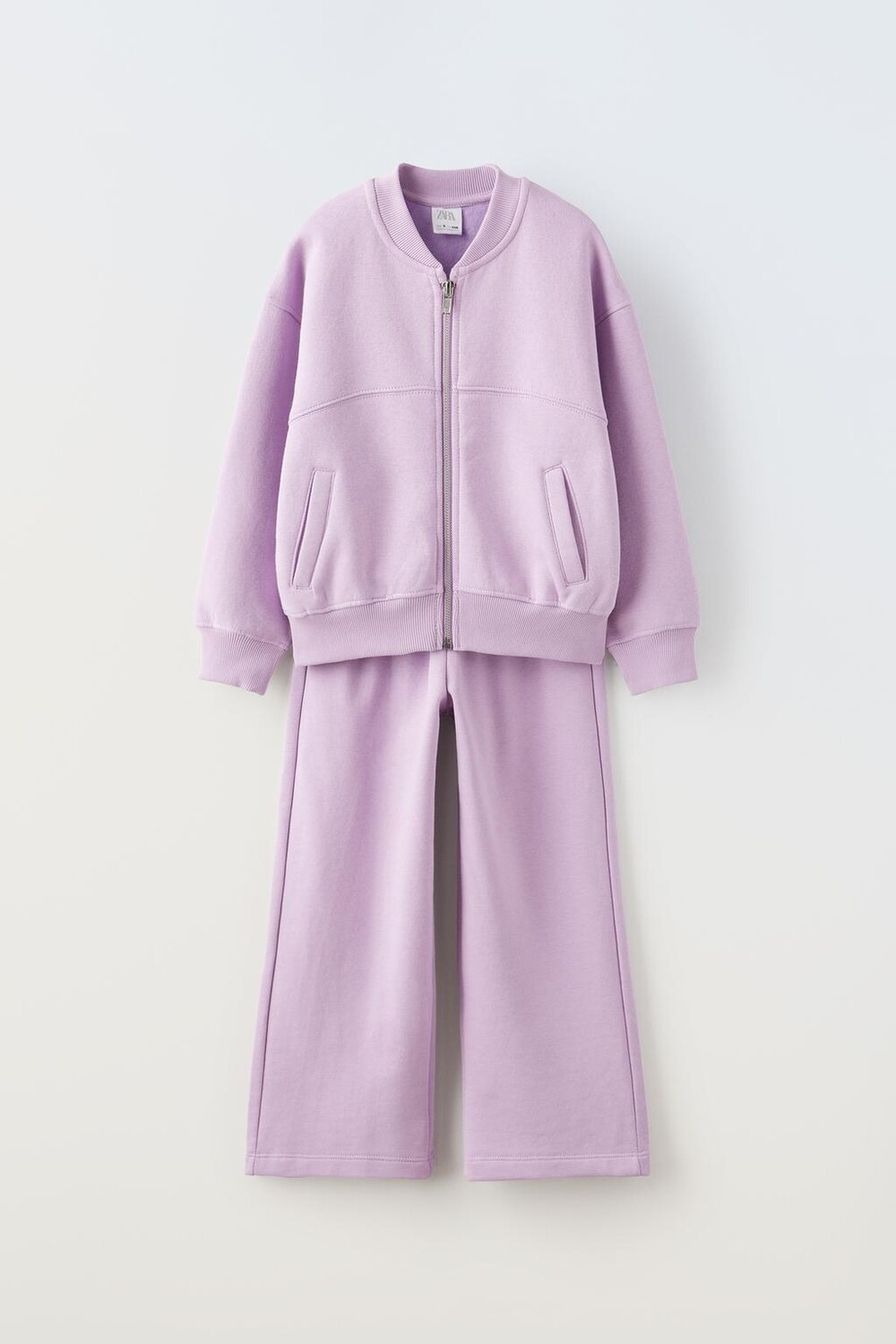 

Коордированные брюки и бомберная куртка ZARA, розовый/сиреневый