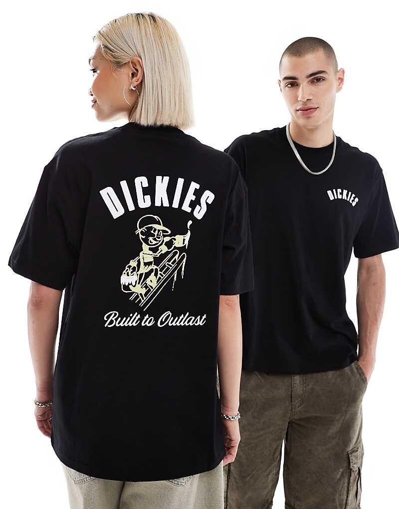 

Dickies - Mclean - Черная футболка с короткими рукавами и принтом на спине