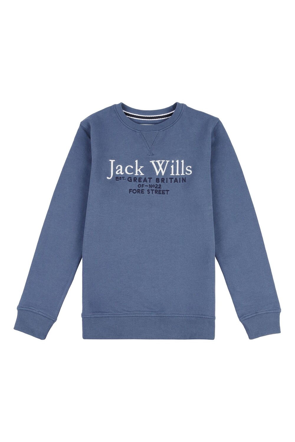 

Синяя толстовка с надписью и круглым вырезом Jack Wills, синий