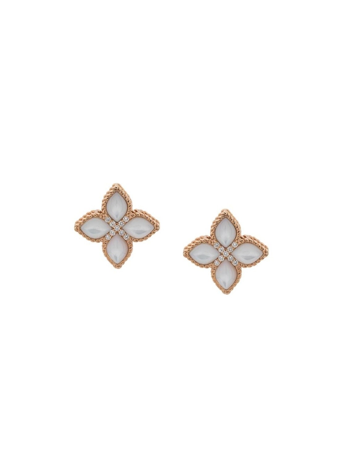

Золотые серьги-гвоздики Princess Flower с перламутром и бриллиантами Roberto Coin, белый