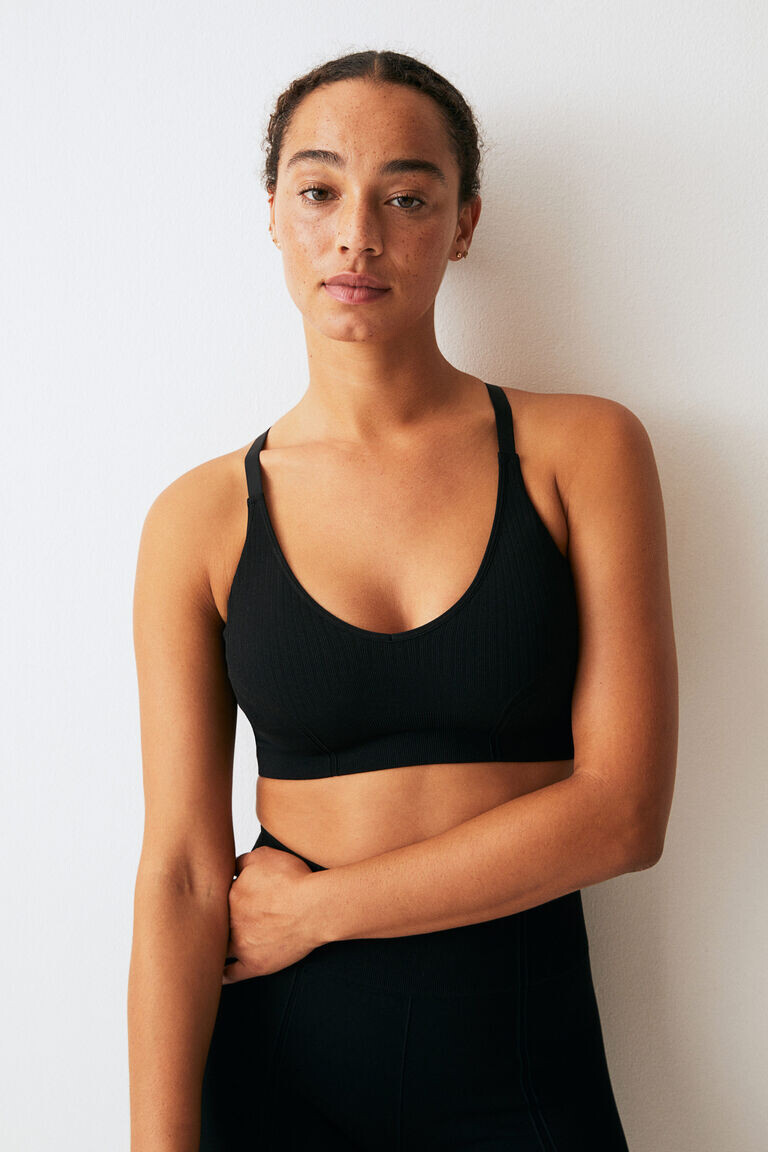 

Спортивный бюстгальтер drymove medium support H&M, черный