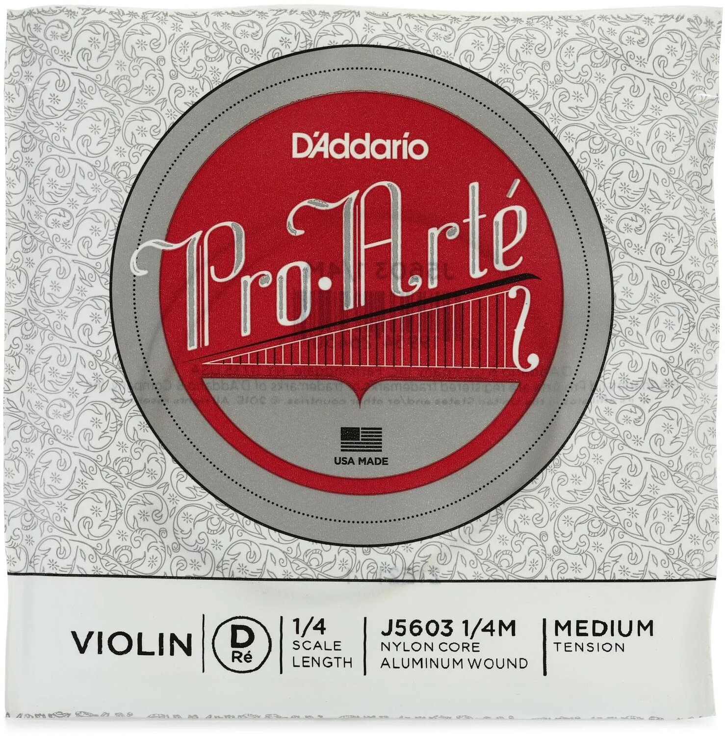 

D'Addario J5603 Pro-Arte Струна D для скрипки - размер 1/4, среднее натяжение