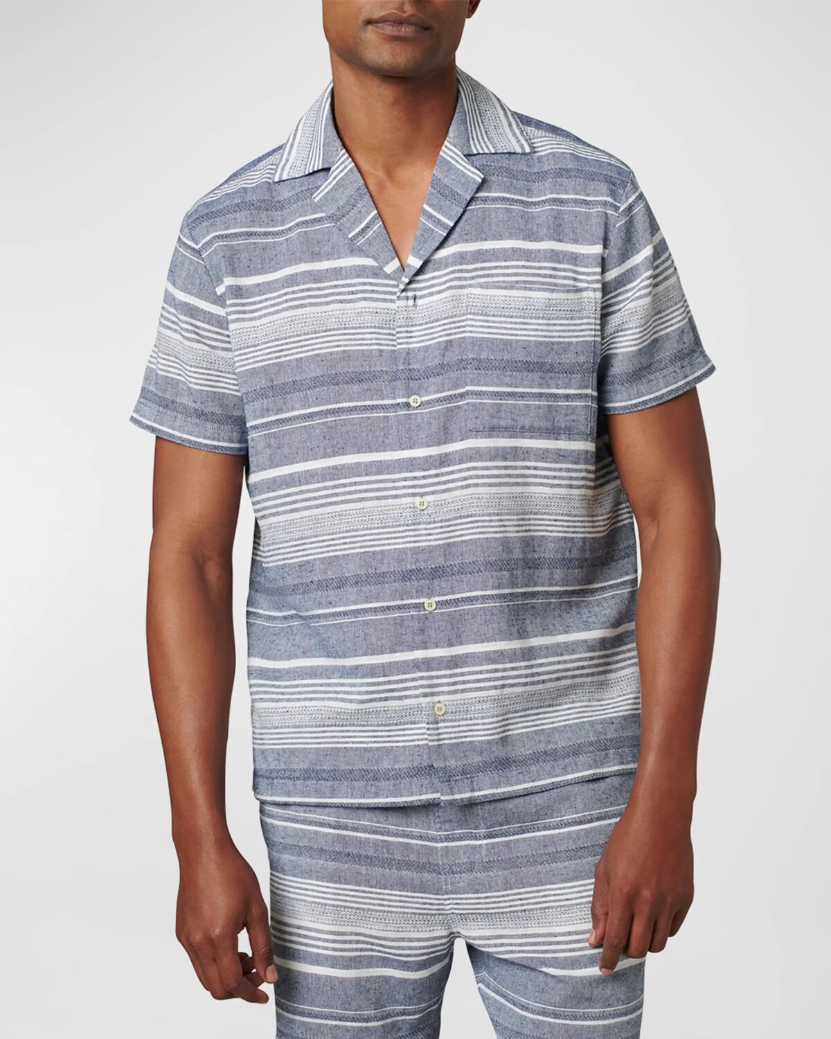 

Мужская рубашка в полоску Charlie из хлопка Joe's Jeans, цвет Baha Stripe