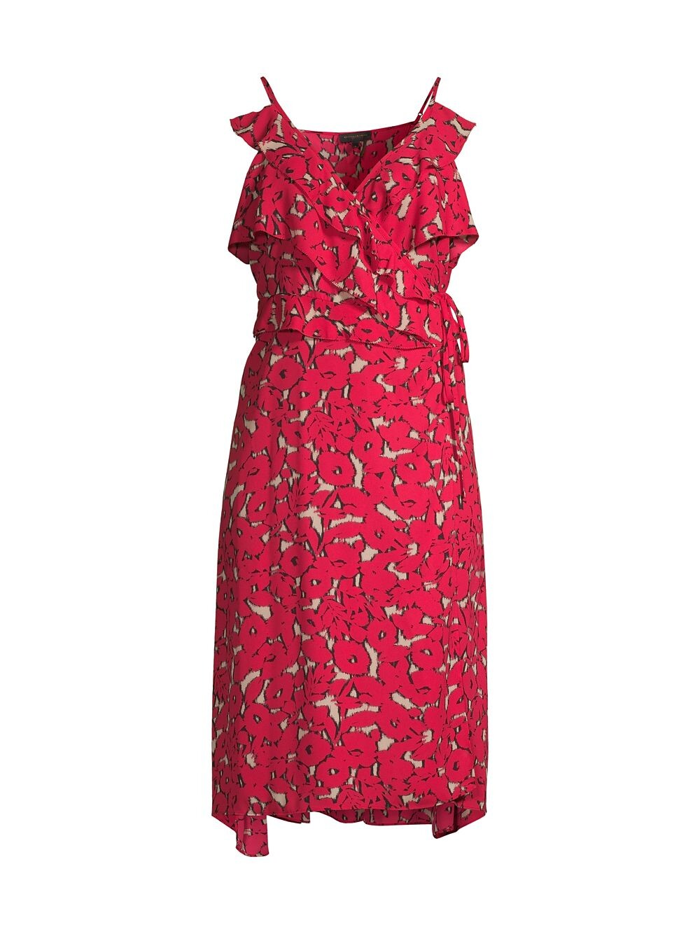 

Платье миди с запахом Rustic Chic Georgette Donna Karan New York, разноцветный