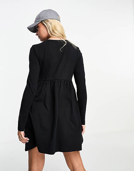 

Черное платье мини с длинными рукавами Threadbare Maternity, Черный