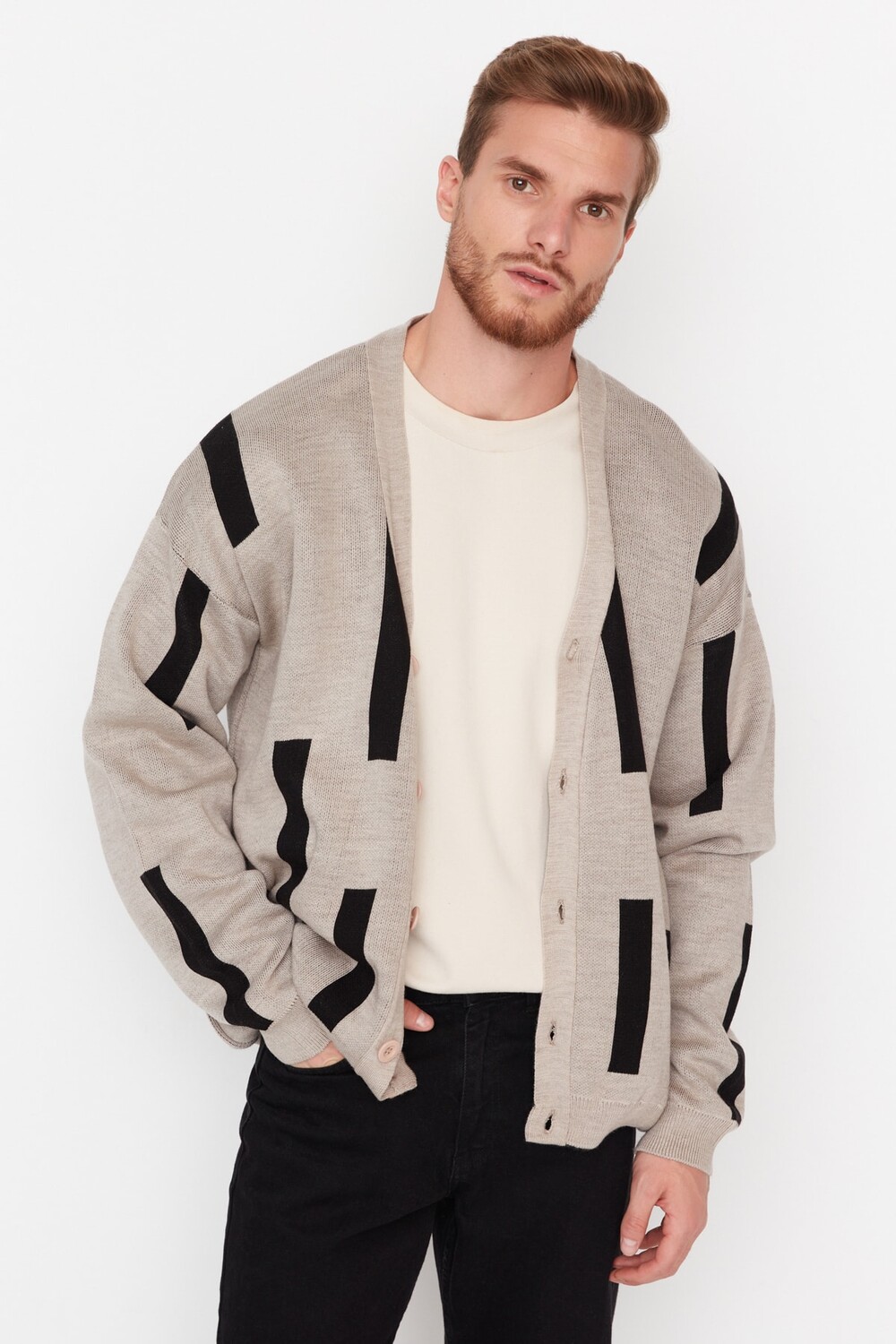 

Кардиган - Бежевый - Oversize Trendyol