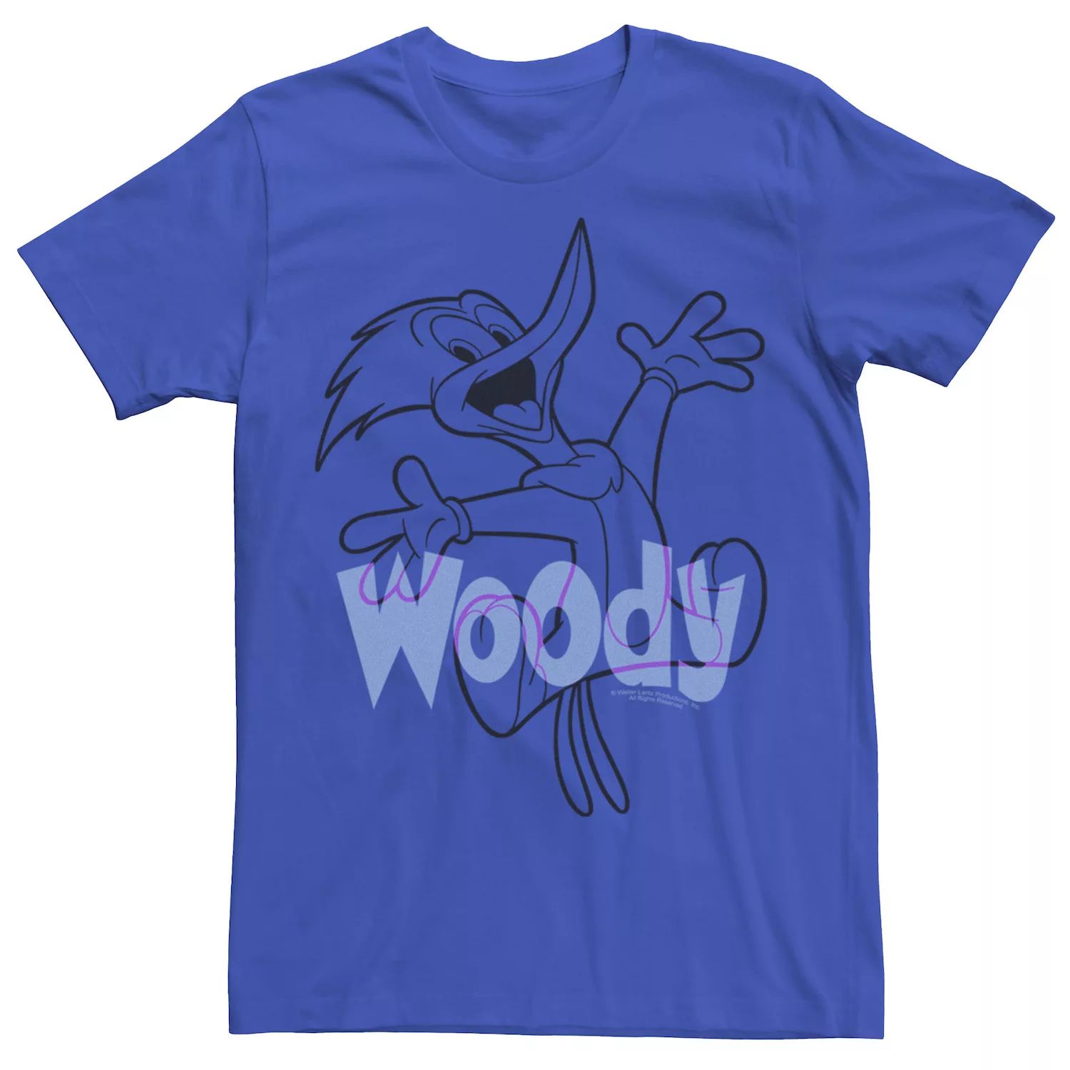 Мужская футболка Woody Woodpecker Jumping Outline с графическим плакатом Licensed Character