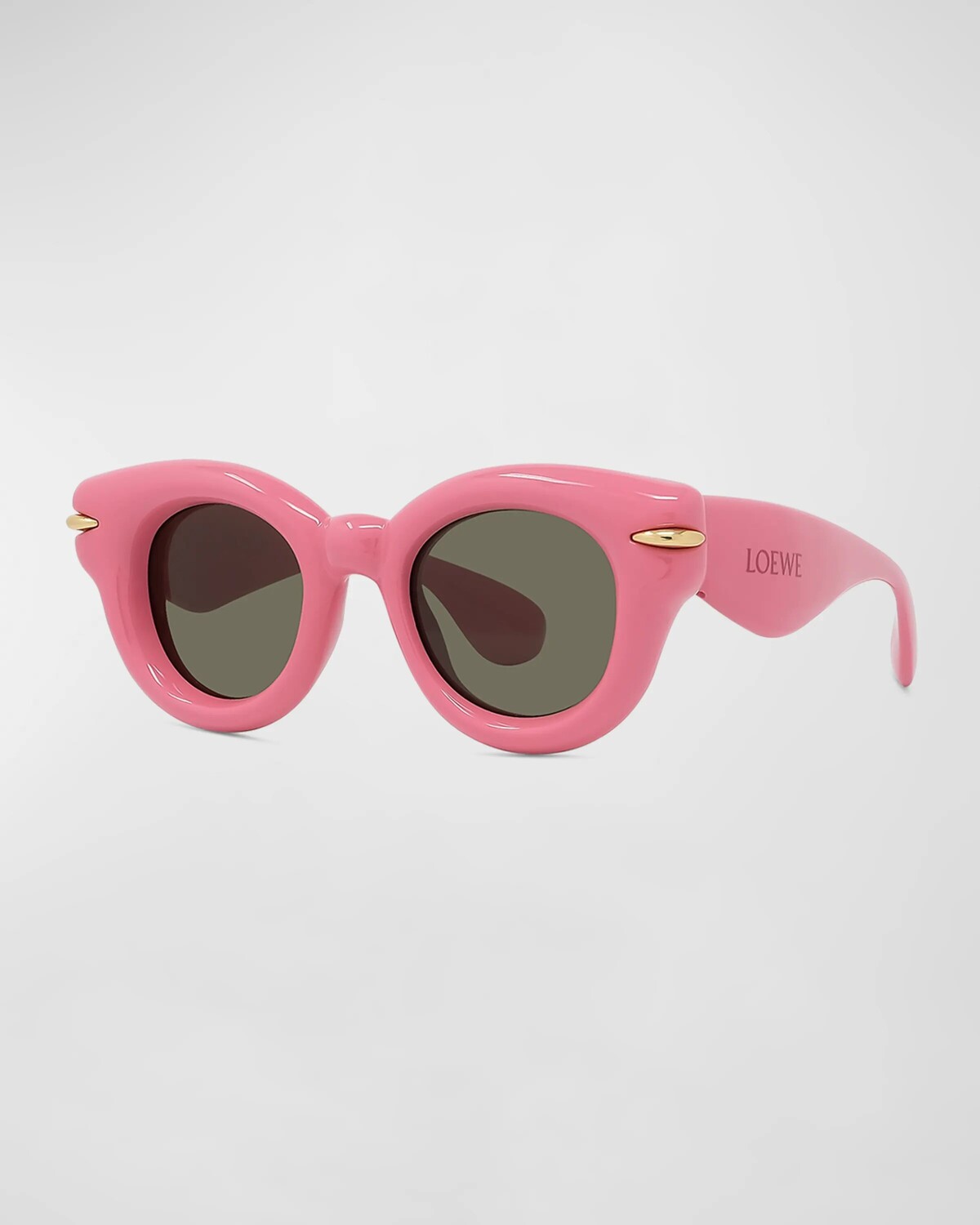 

Надутые круглые солнцезащитные очки Pantos из ацетата Loewe, цвет Pink