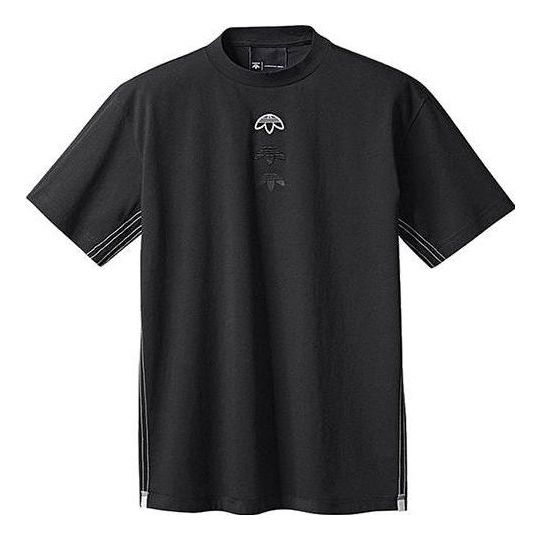 футболка adidas solid color logo casual short sleeve black t shirt черный Футболка adidas originals x alexander wang Crossover Solid Color Logo Casual Short Sleeve Black T-Shirt, черный