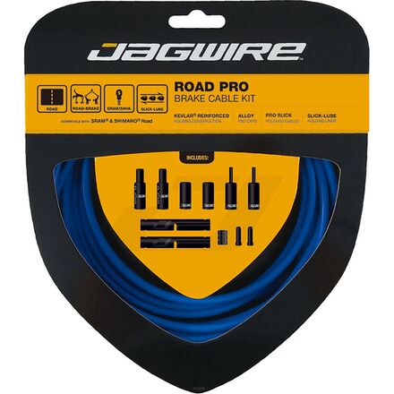 Комплект тормозных тросов Road Pro Jagwire, цвет SID Blue jagwire тросы переключения комплект mountain pro shift с пятислойной усиленной оболочкой розовый