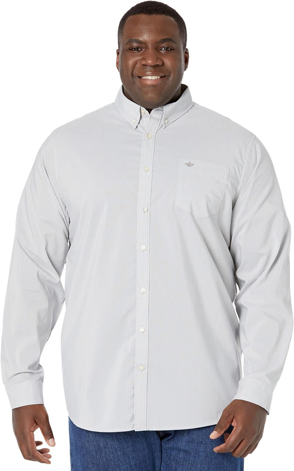 

Рубашка Signature Comfort Flex классического кроя Big & Tall с длинными рукавами Dockers, цвет Foil Grey/End on End