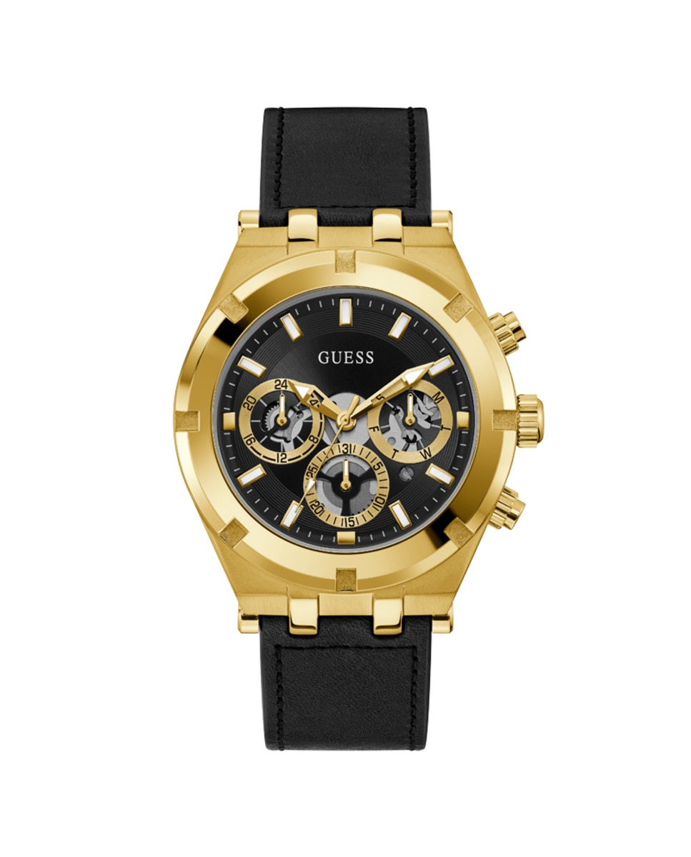 цена Мужские часы Continental GW0262G2 из кожи с черным ремешком Guess, черный