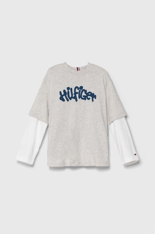 

Детская хлопковая футболка с длинными рукавами Tommy Hilfiger, серый