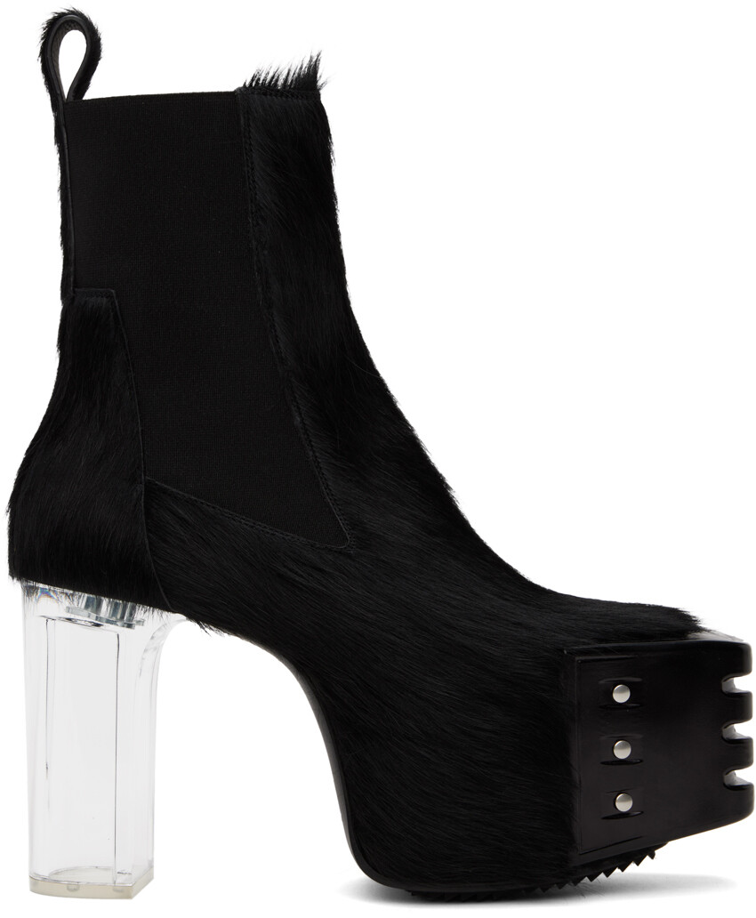 

Черные ботинки челси на платформе с решеткой 45 Rick Owens