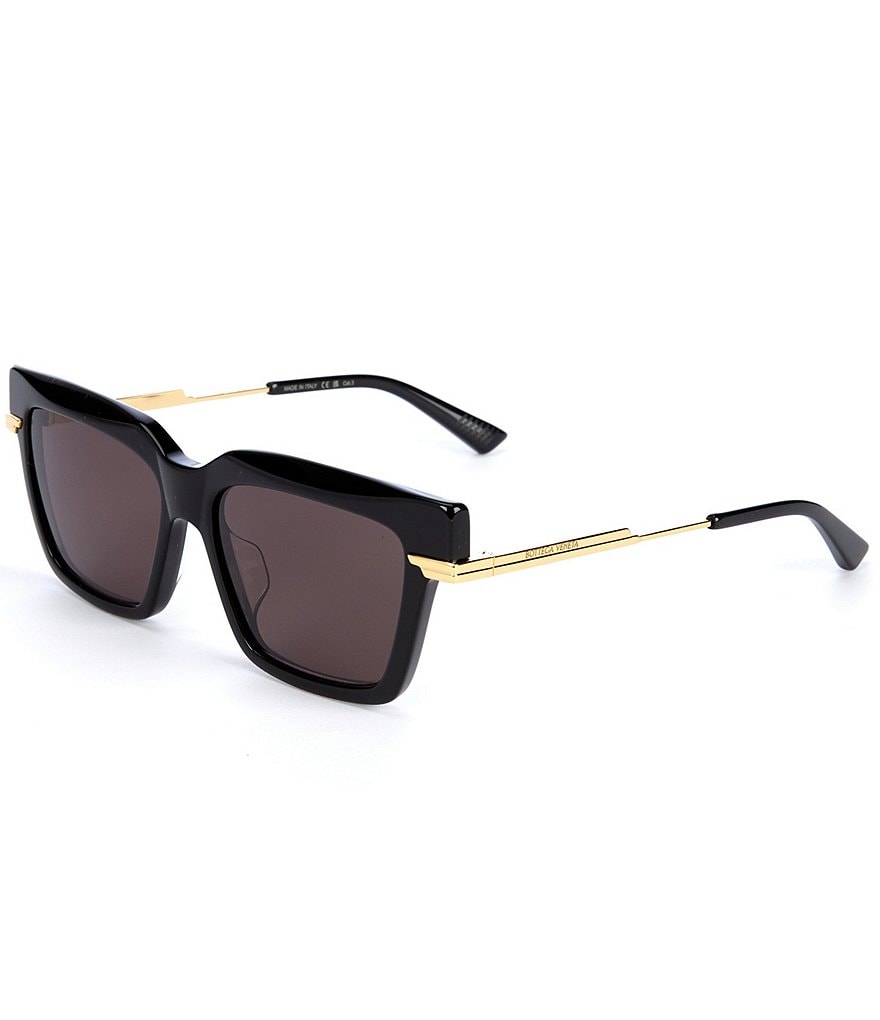 Bottega Veneta Женские квадратные солнцезащитные очки BV1242S 53 мм, черный