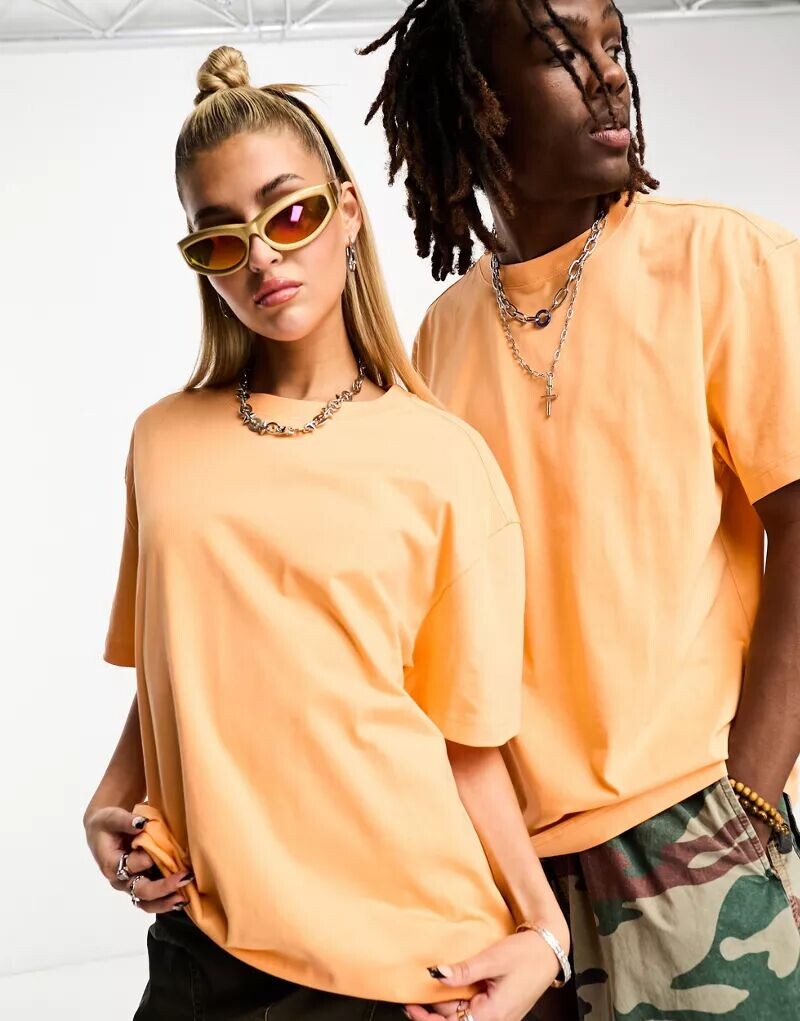

Оранжевая оверсайз-футболка унисекс Weekday эксклюзивно для ASOS