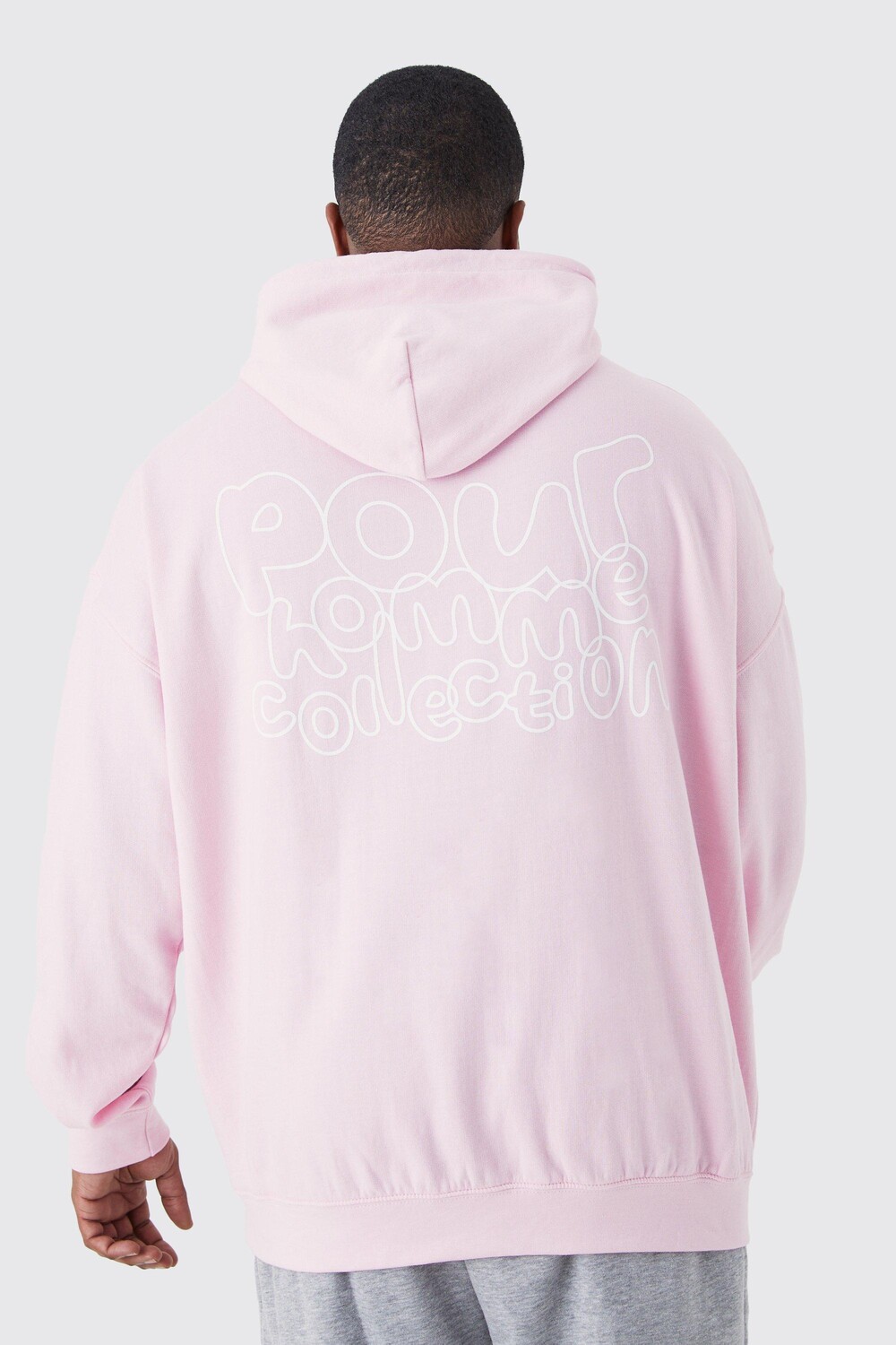 

Худи plus pour homme коллекция Boohoo, розовый