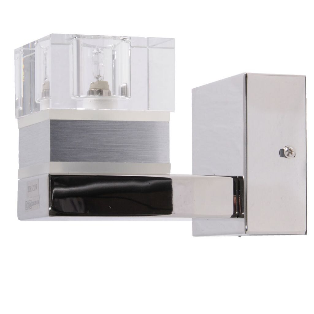 

Светодиодный настенный светильник RGB, смена цвета, хром, металл, высота 17см etc-shop, серебро