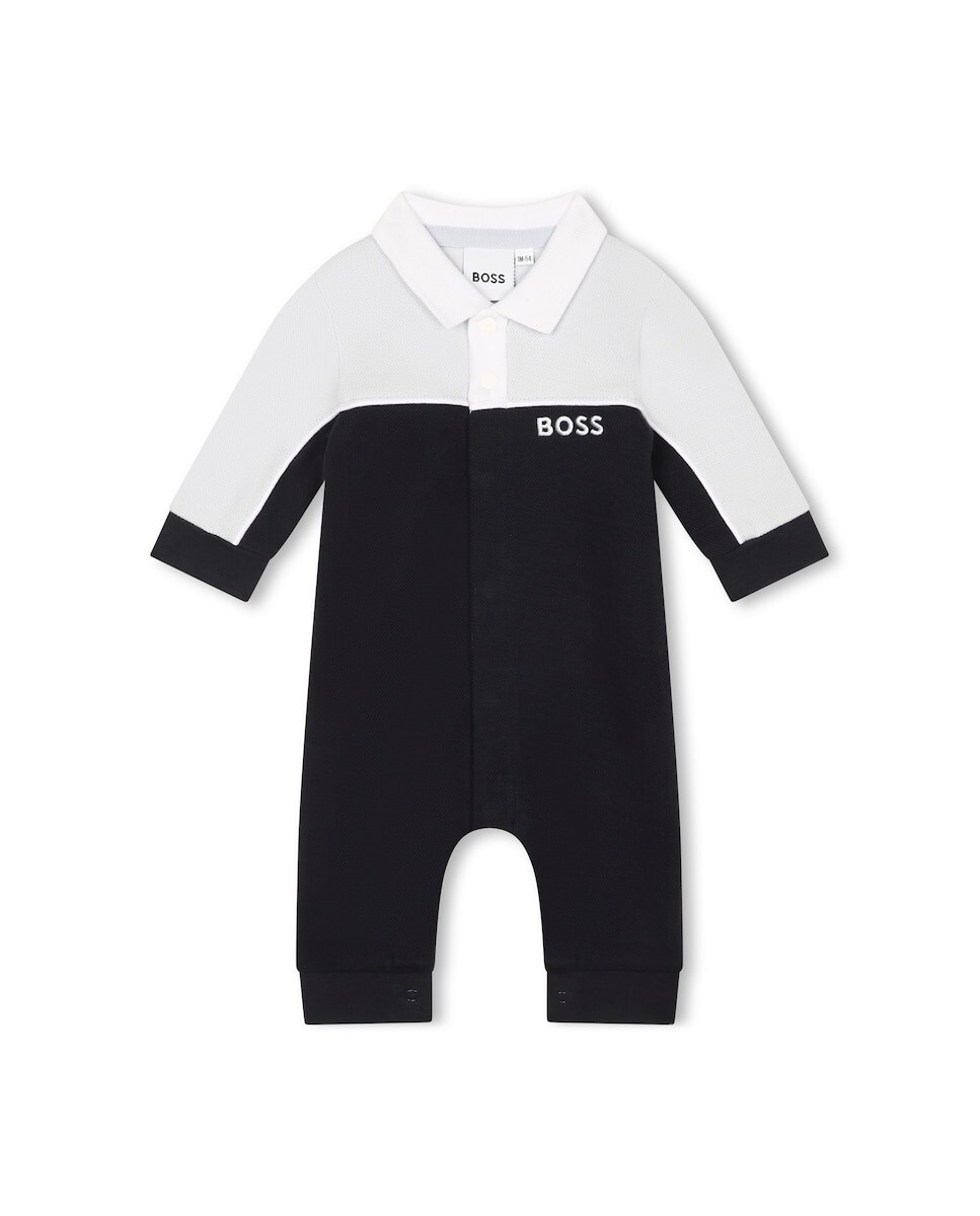 

Комбинезон с воротником-поло и длинными рукавами для мальчика BOSS Kidswear, черный