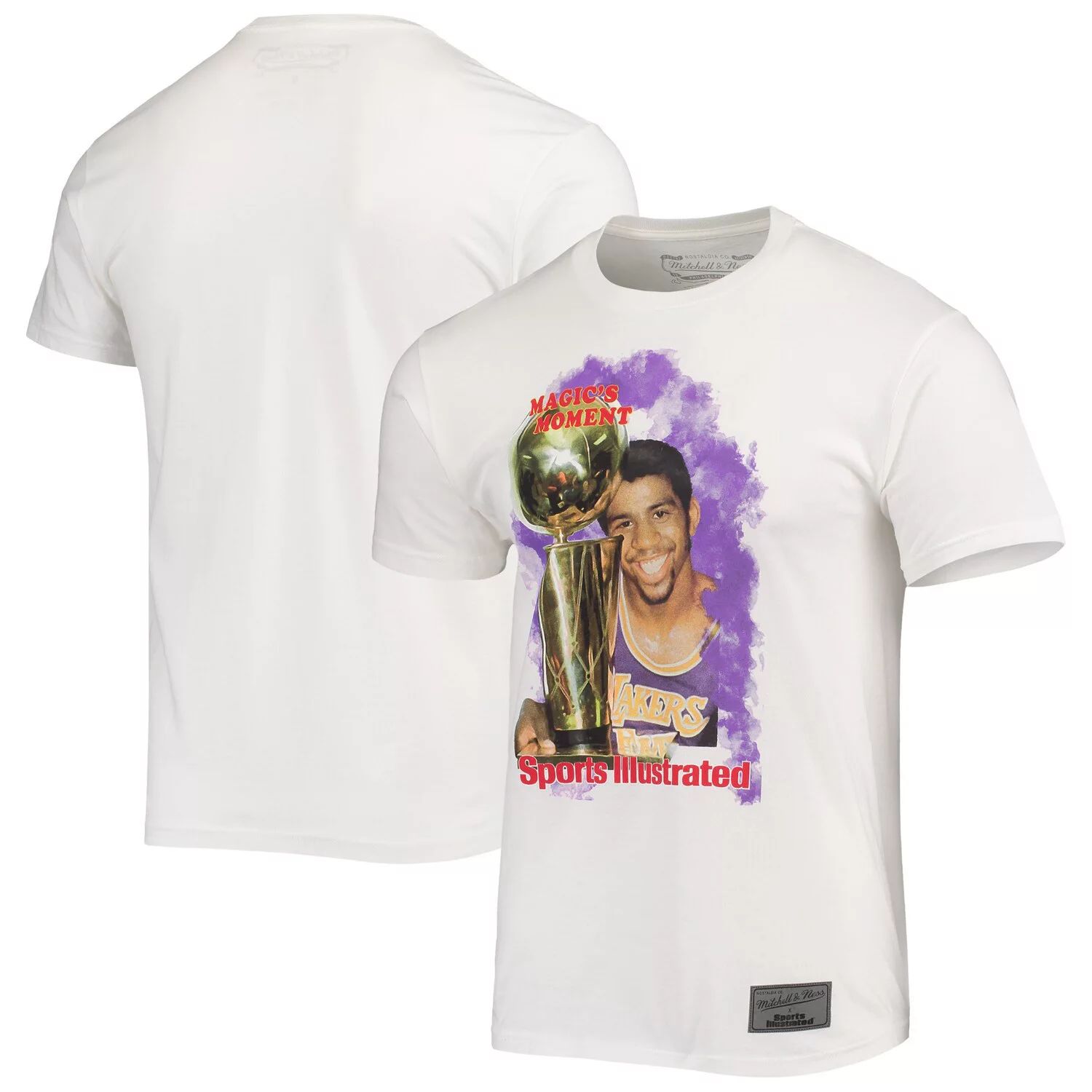 Мужская белая футболка Mitchell & Ness x Sports Illustrated Magic Johnson Los Angeles Lakers Player