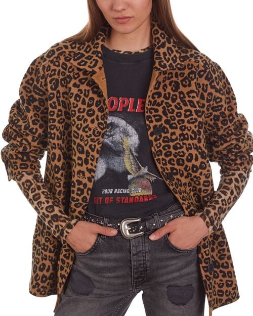 

Куртка-рубашка из полушерсти с леопардовым принтом The Kooples, цвет Multi