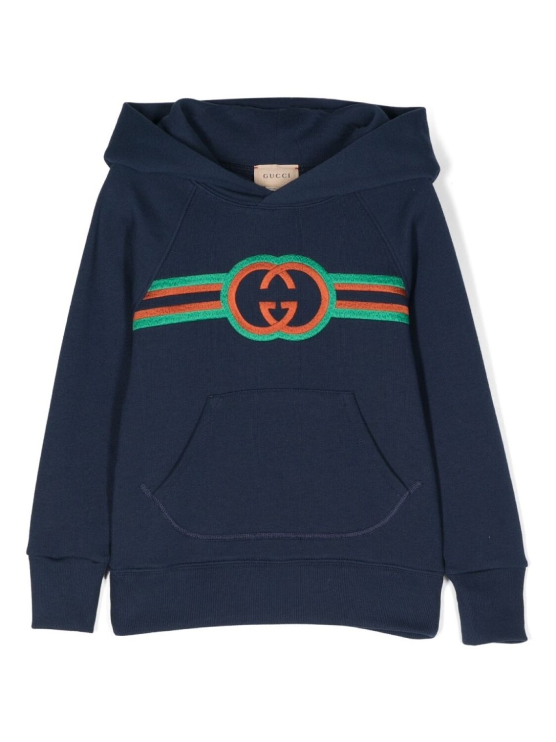 

Gucci Kids худи с вышитым логотипом, синий