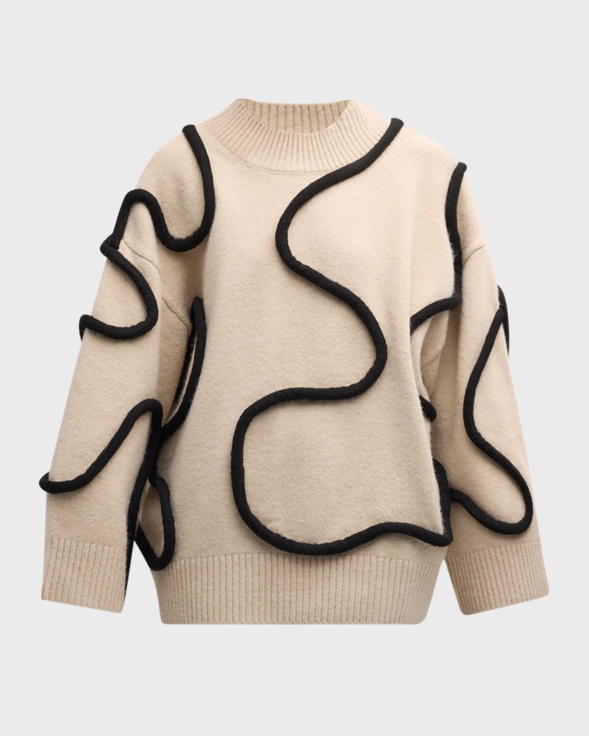 

Большой вязаный свитер Leith Squiggle Simonmiller, цвет Cream Black