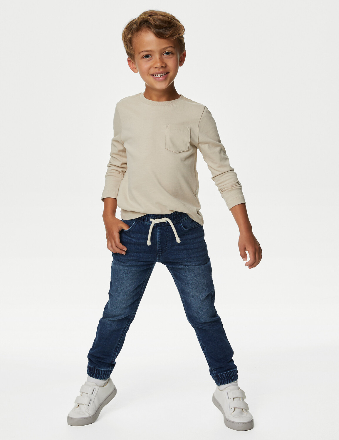 

Джинсовые джинсы-джоггеры (2–8 лет) Marks & Spencer, деним