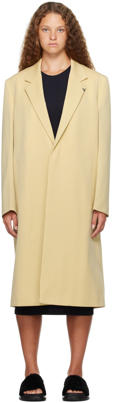 

Желтое пальто с лацканами с зубцами Jil Sander, Желтый