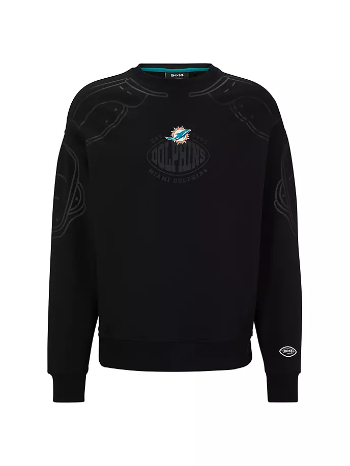 

Толстовка из хлопковой смеси BOSS x NFL с совместным брендингом Boss, цвет dolphins black