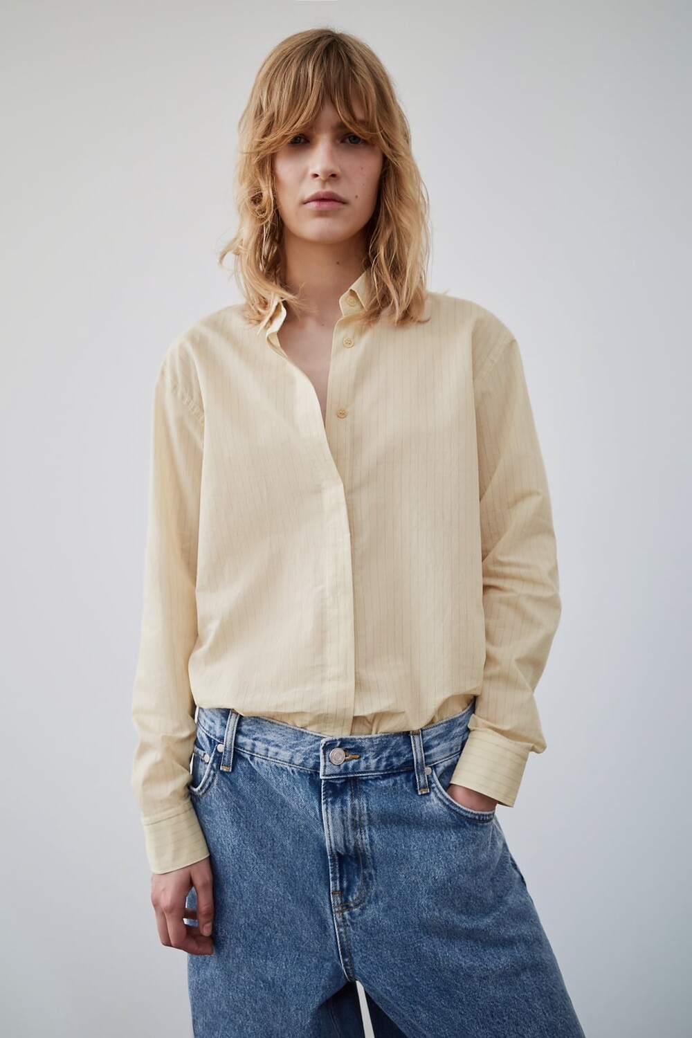 

Свободные джинсы со средней талией Zw ZARA, экру