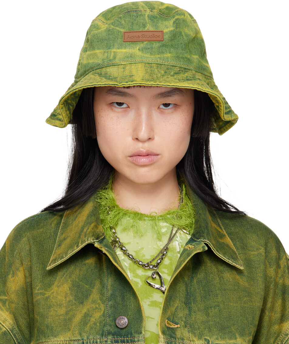 

Джинсовая панама сине-желтого цвета Желтая Acne Studios