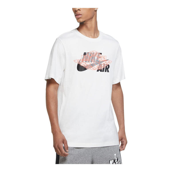 

Футболка Air Jordan Pattern Printing Round Neck Casual Short Sleeve T-Shirt Men's White, белый